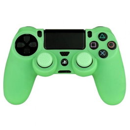 Fr-Tec Funda de Silicona + Grips Glow In The Dark para PS4 - Verde